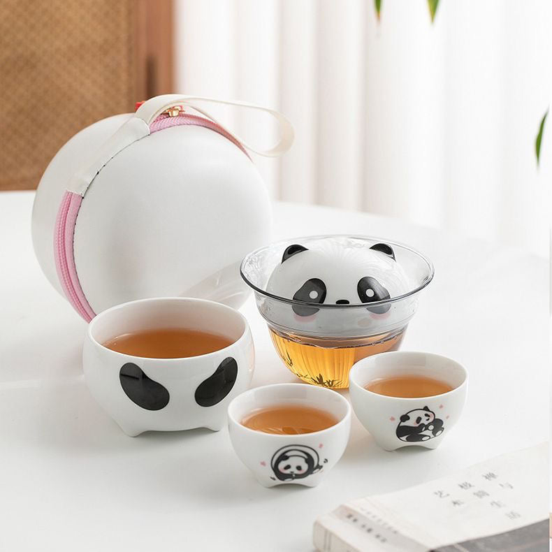 Panda, Portable Travel Tea Set, Outdoor Travel Single Tea Maker