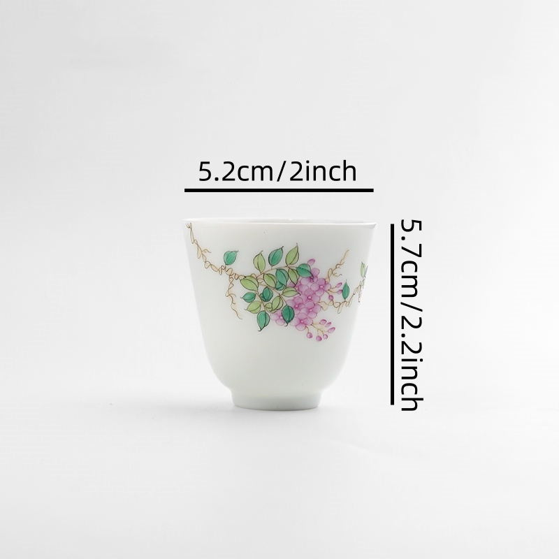 Shaode porcelain selected Jingdezhen pastel hand painted Wisteria flower Single cup master cup