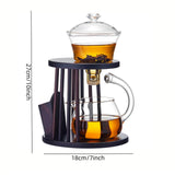 Semi-automatic transparent glass lazy tea set home high borosilicate glass tea maker high appearance level kung fu tea set