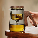 One-button glass teapot flowing cup top pot New home full bladder tea separation tea cup large capacity