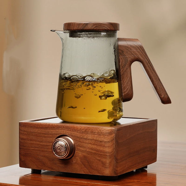 One-button glass teapot flowing cup top pot New home full bladder tea separation tea cup large capacity