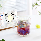 Cat Glass Cup Cartoon Coffee Mug Cute Teacup