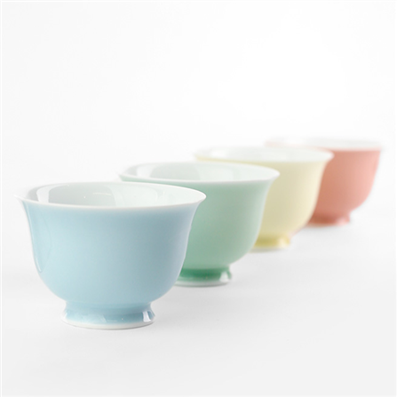 Colorful Glaze Teacup Cover Bowl Single Cup Chinese Ceramic Cups