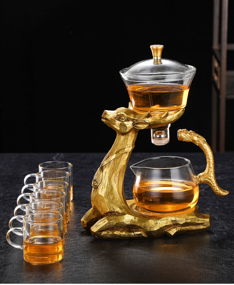 RORA Deer Magnetic Lazy Kungfu Glass Teapot Set