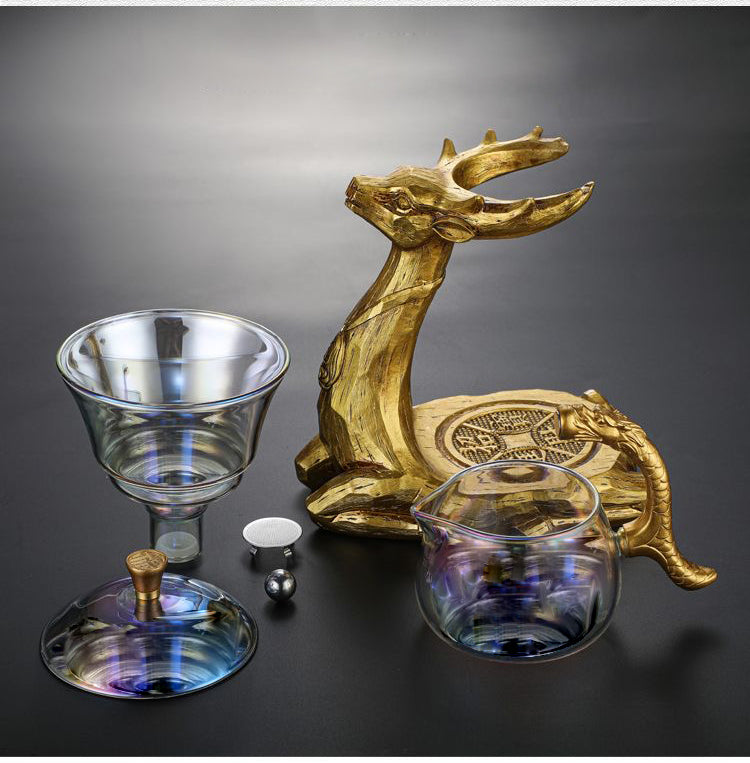 RORA Deer Magnetic Lazy Kungfu Glass Teapot Set