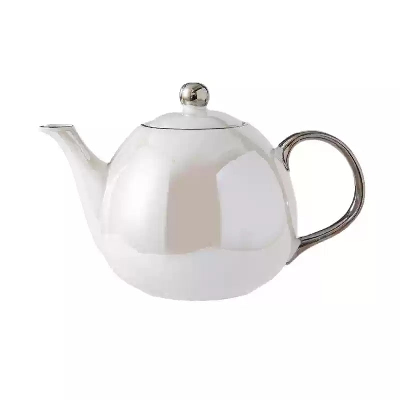 Ceramic Pearl Coffee Cup Afternoon Tea Pot with Saucer