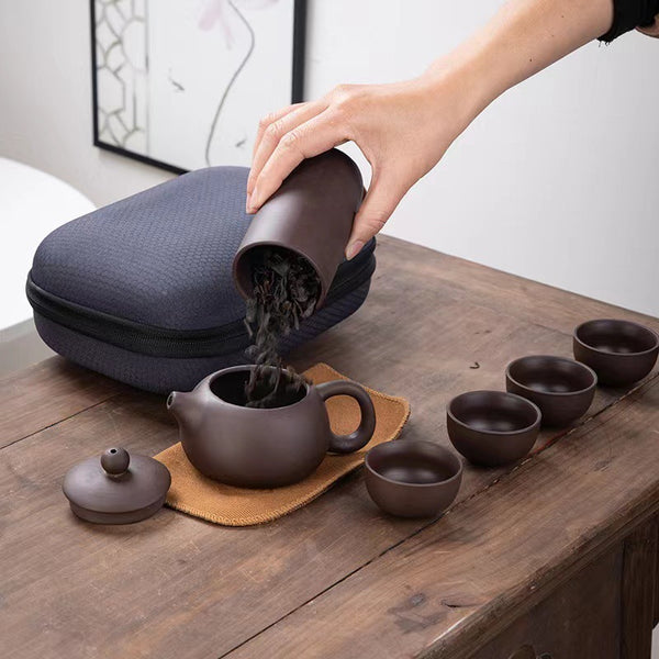 RORA Portable Ceramic Tea Cup Set for Travel Outdoor Picnic – RORA TEAPOT