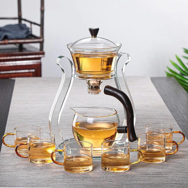 Unique Touch Electric Cordless Glass Tea Kettle and Glass Tea Pot Set